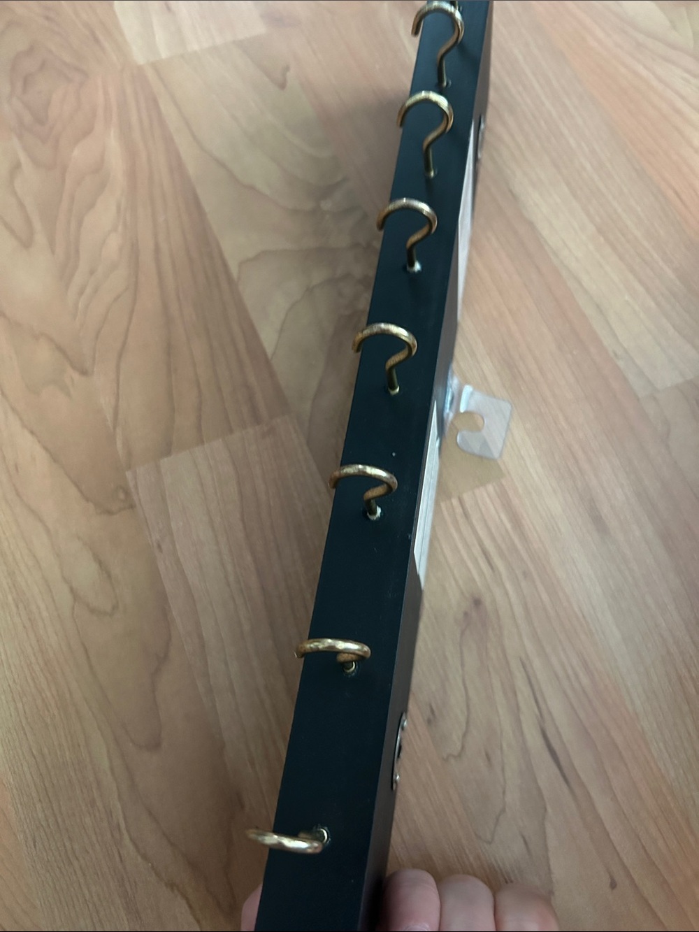 Black Wall Hook Rack with Gold Script Lettering - Picture 11 of 11